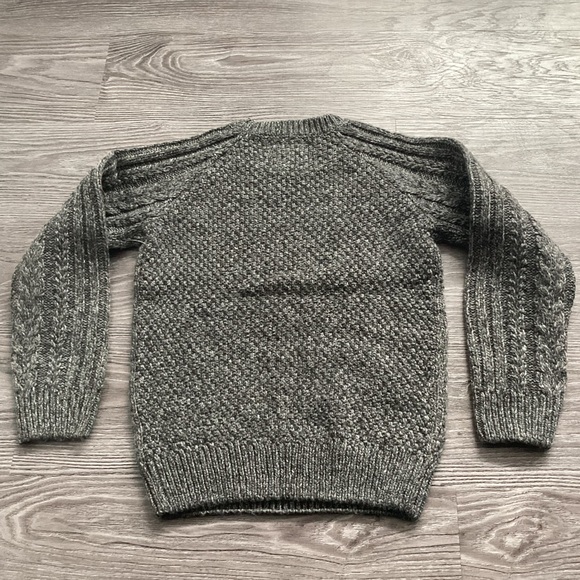 Boys Canadians Grey Marled Cable Knit Sweater - Picture 3 of 4